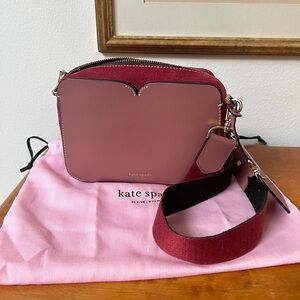 Kate Spade Candid Suede Medium Camera Bag | Pink/Soft Rose